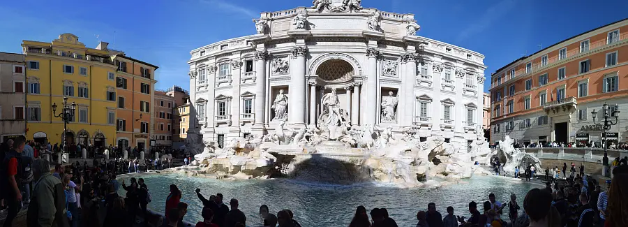 Rim, Fontana di Trevi, 17. 2. 2020. Slika je vidna v Google Chromu.
